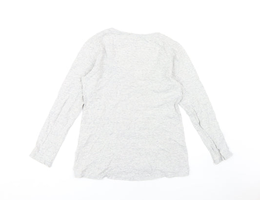 White Stuff Women's Grey Long Sleeve Basic T-Shirt Size 12