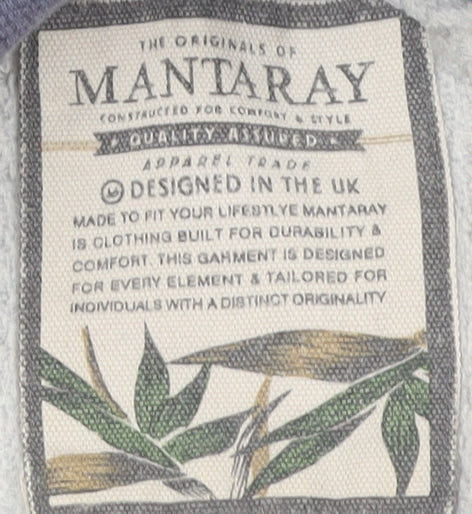 Mantaray Men's Grey Henley Hoodie, Size L