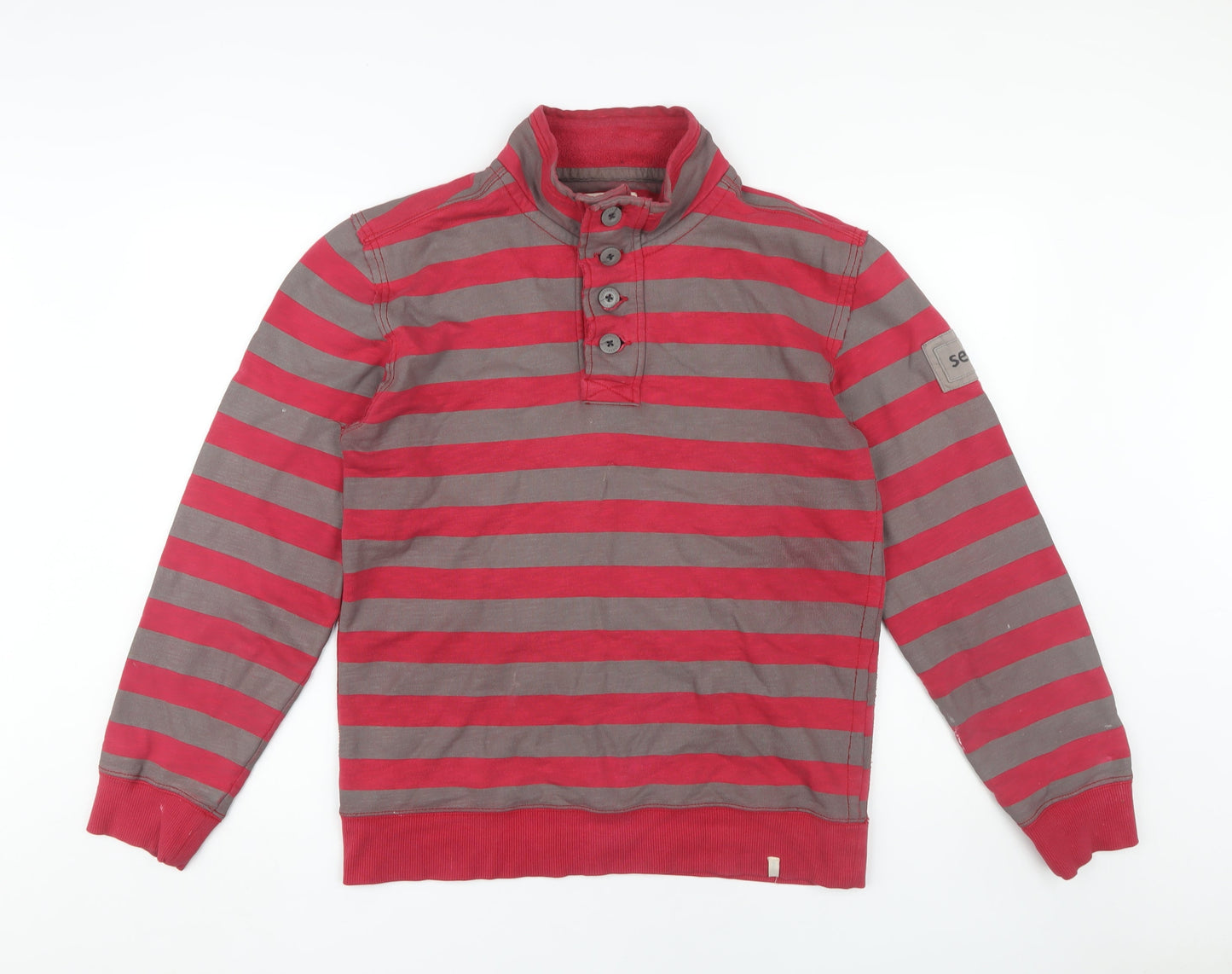 Seasalt Cornwall Men's Red Striped Sweatshirt Size S