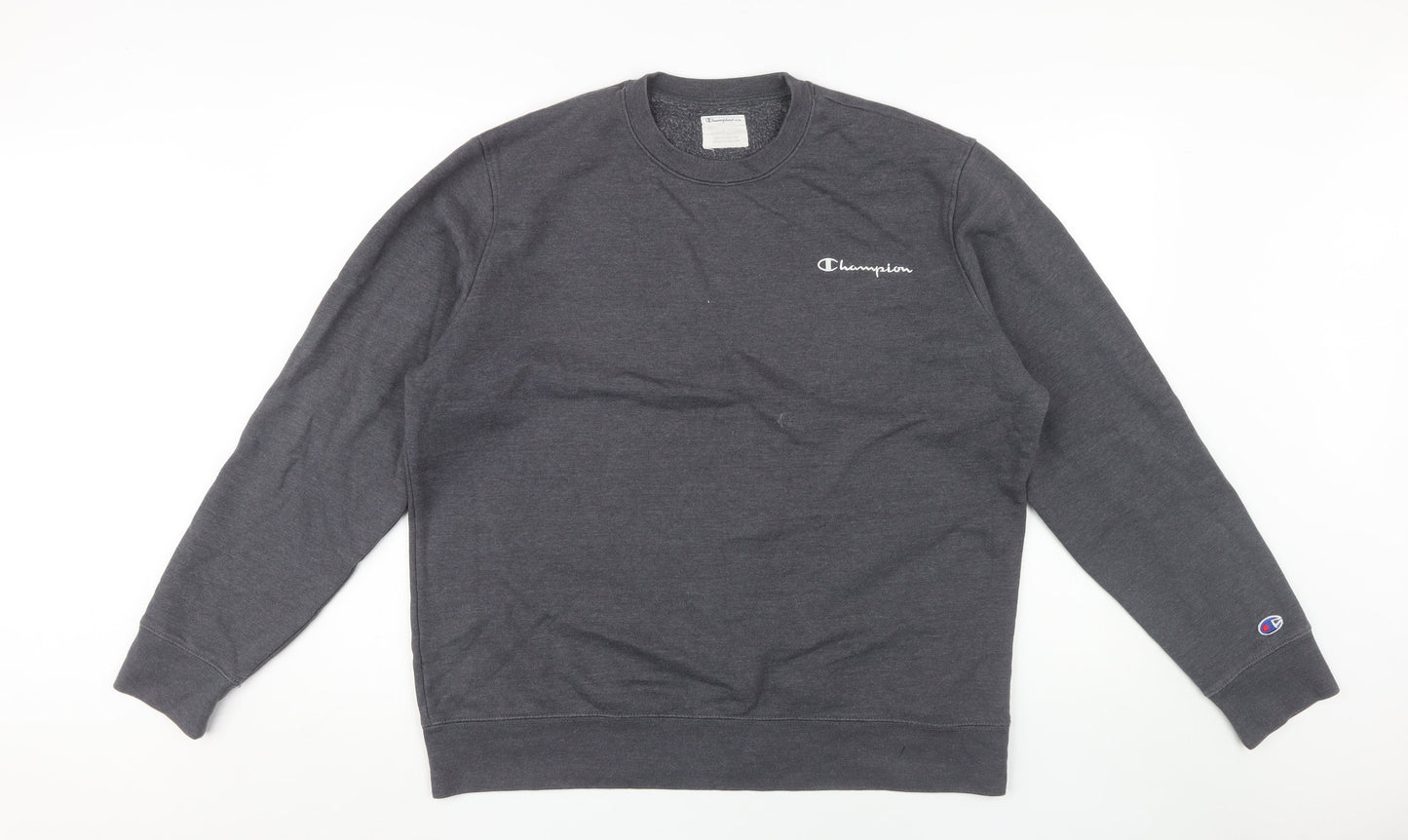 Champion Men's Black Pullover Sweatshirt - Size L