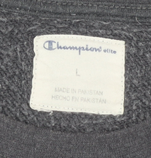 Champion Men's Black Pullover Sweatshirt - Size L