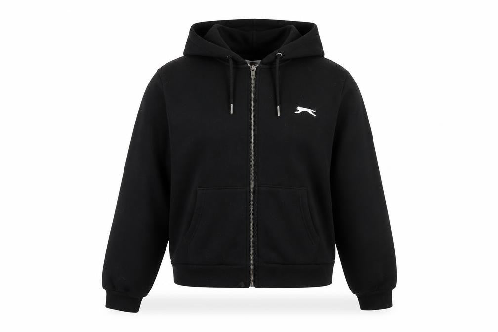 Womens UK 10 Regular Slazenger Black Full Zip Hoodie