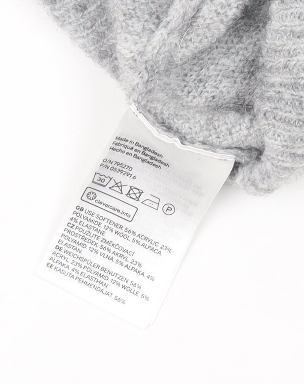 H&M Women Grey Cowl Neck Jumper XS