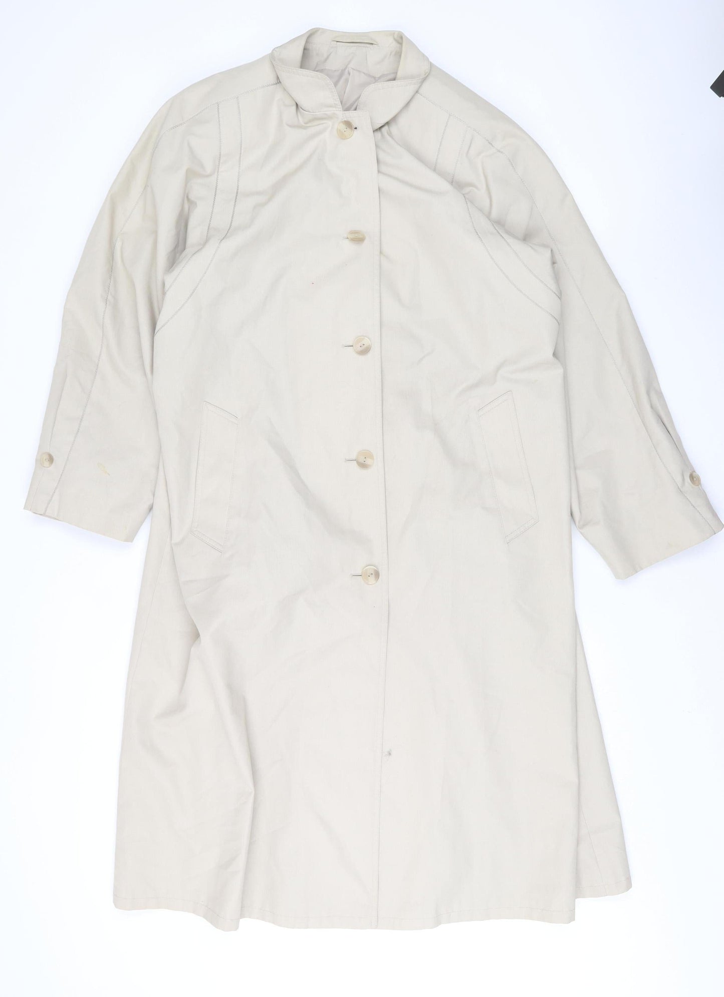 St Michael Women's Beige Long Coat Size 16 Vintage