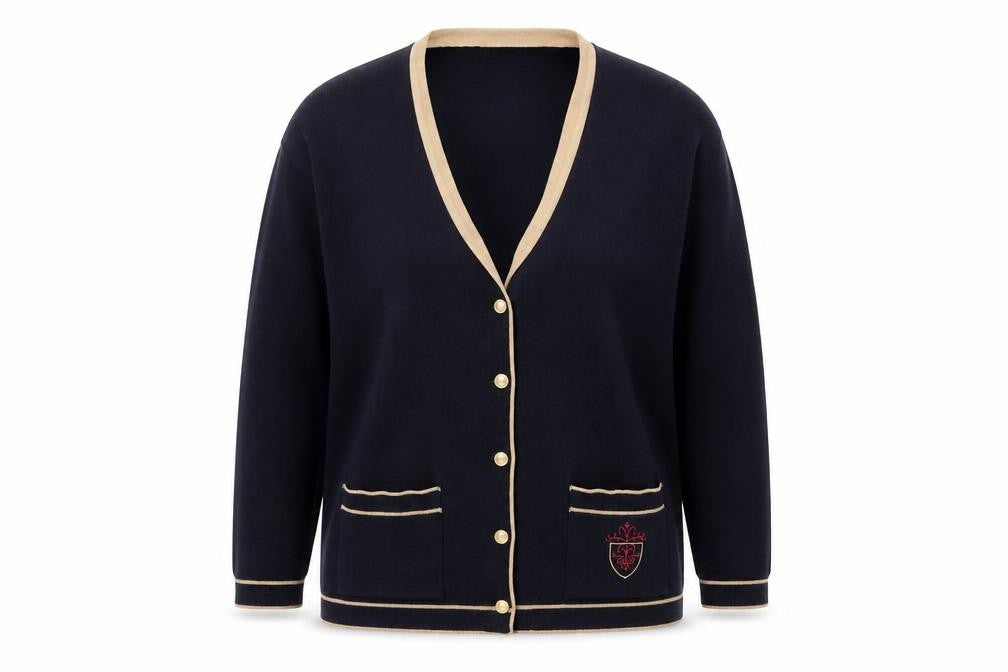 Equorian Women’s Blue Cardigan M V-Neck Wool Blend