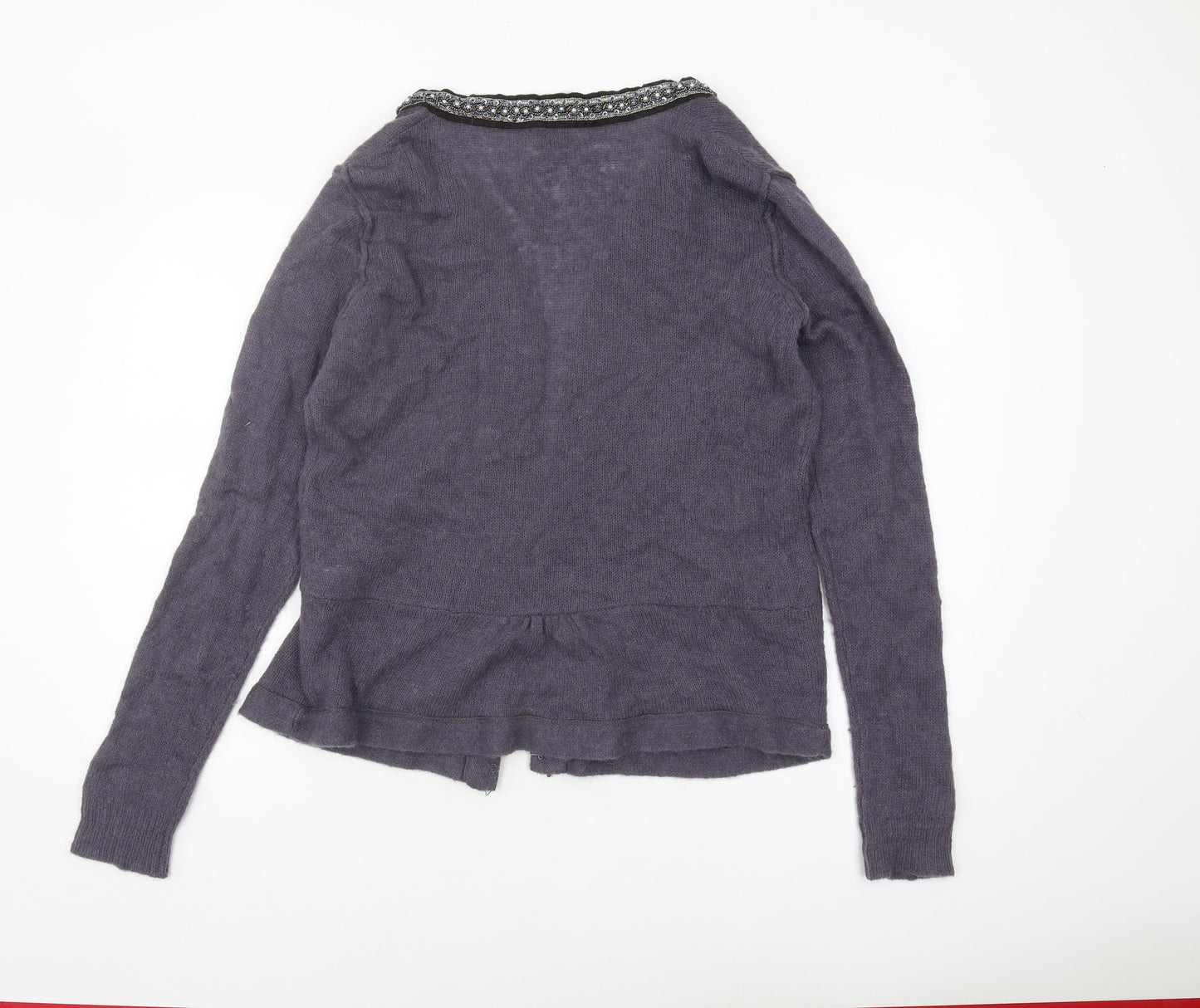 Wrap Women's Purple L Cardigan, Long Sleeve, Wool Blend