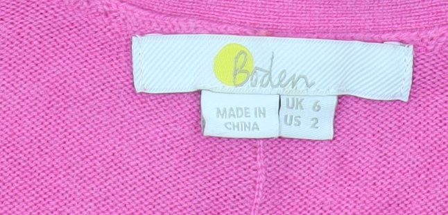 Boden Women's Pink Cardigan UK 6 Buttoned Lightweight