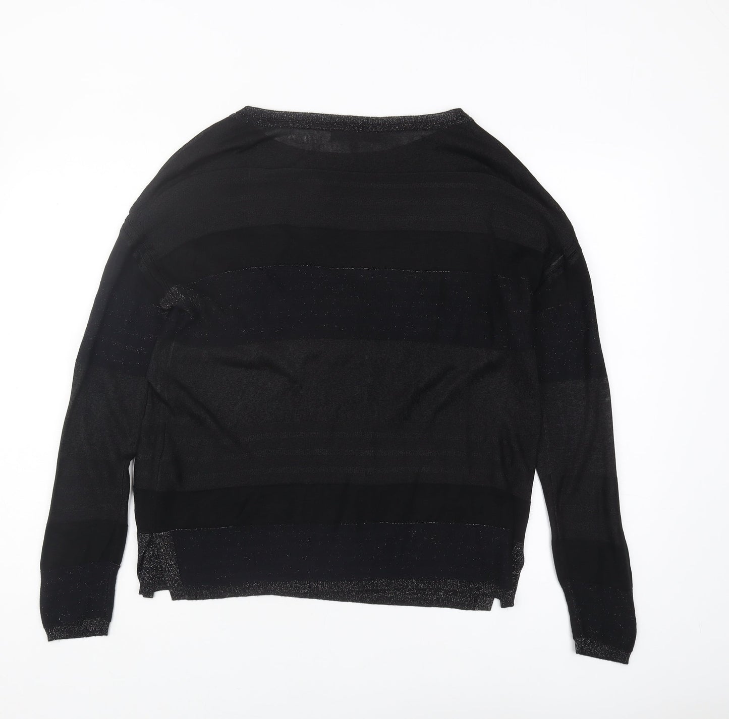 Next Women's Black Pullover Jumper, Size 10, Striped