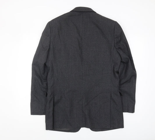Jaeger Men's Grey 38R Wool Blazer Jacket