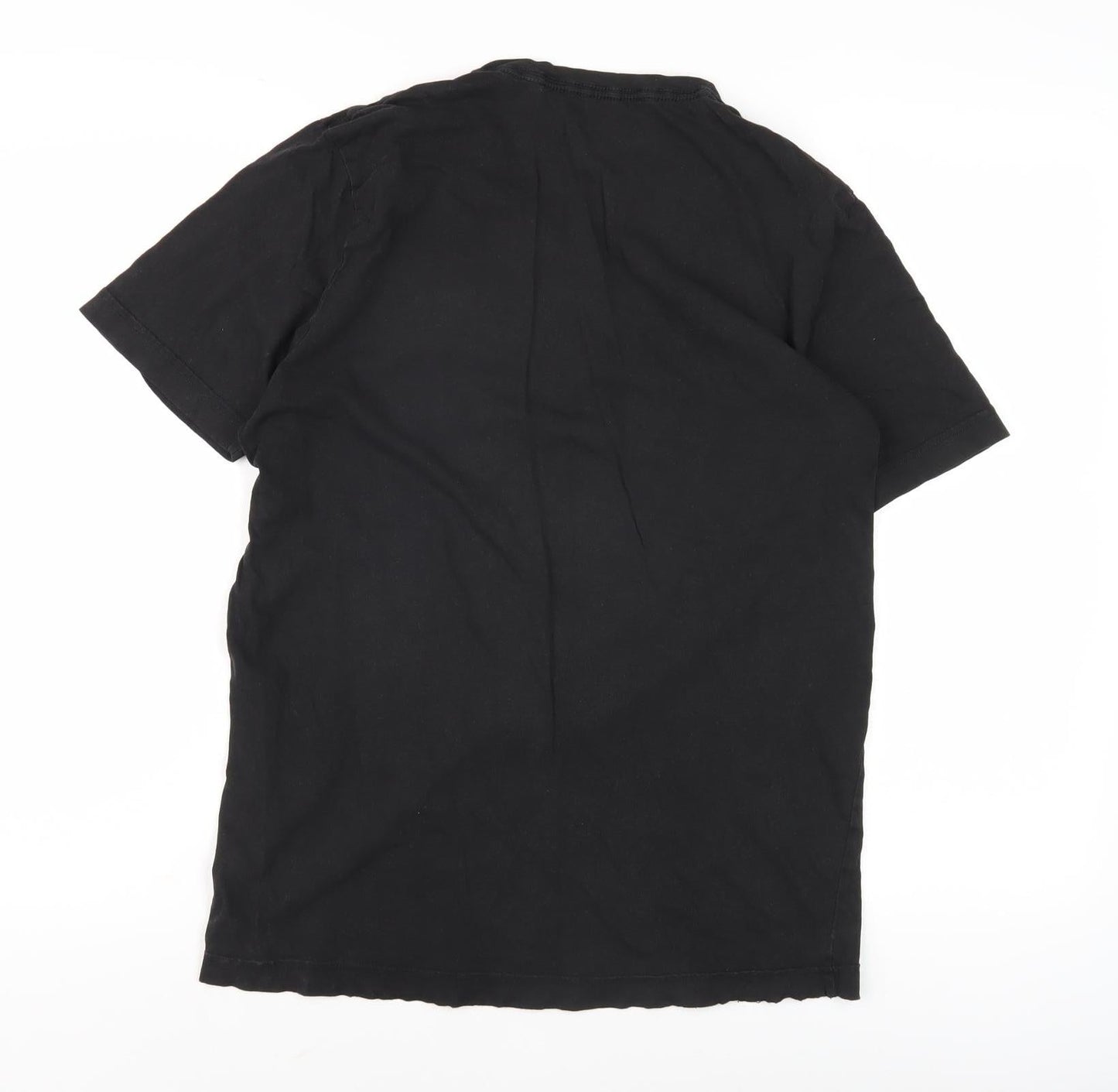 Puma Men's Black Crew Neck T-Shirt, Size M, Cotton