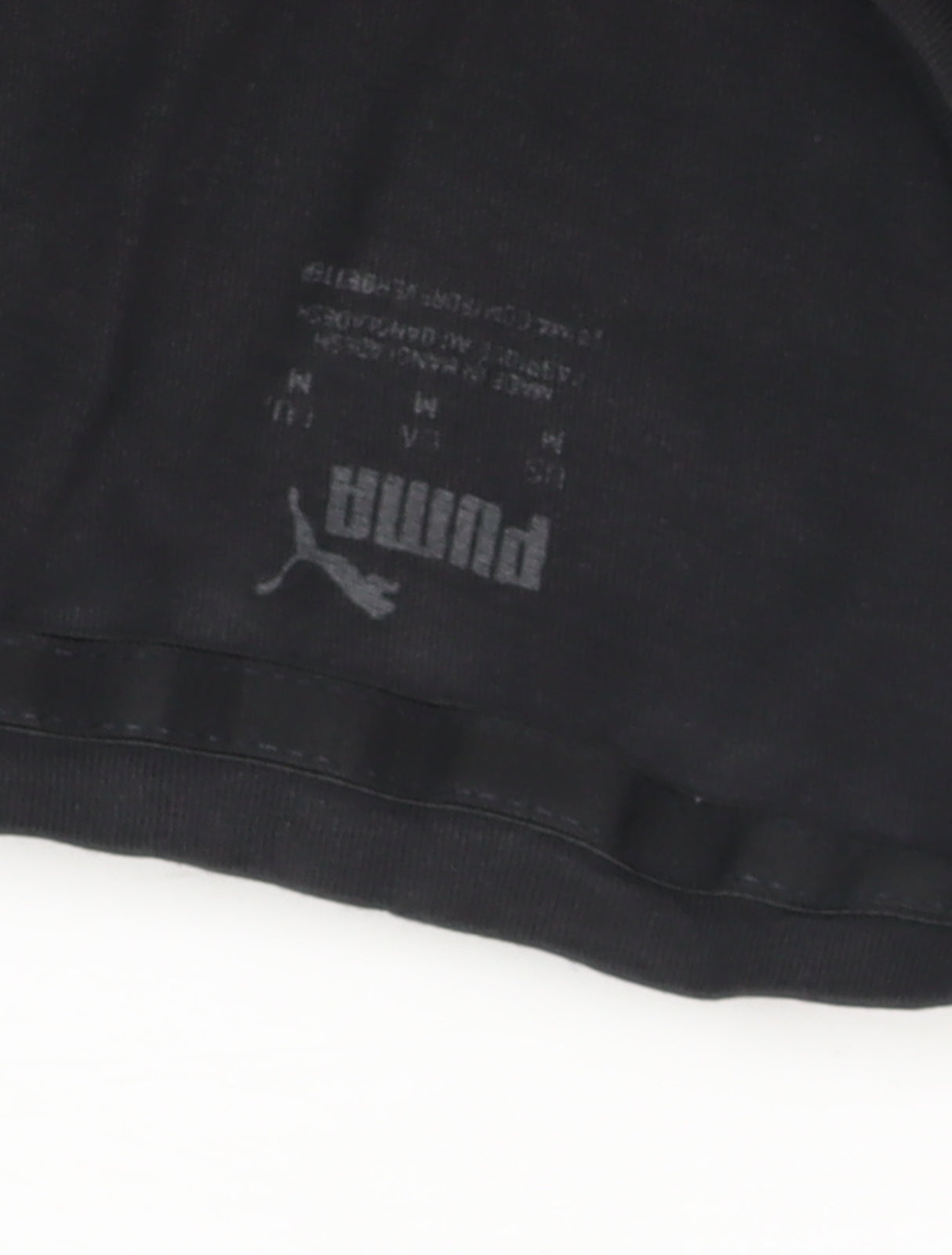 Puma Men's Black Crew Neck T-Shirt, Size M, Cotton