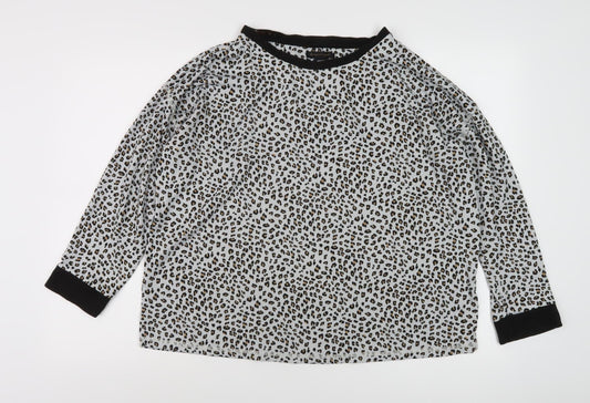 Donna Karan Women's Multicoloured Animal Print Blouse L