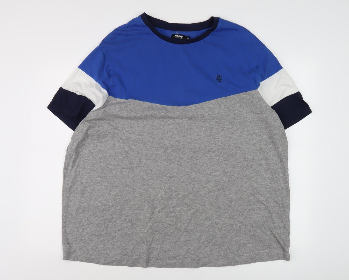 Jacamo Men's 2XL Colourblock T-Shirt Blue/Grey