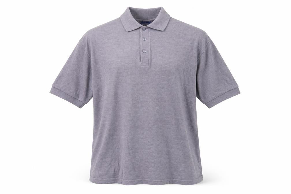 Zantos Men's Grey Short Sleeve Polo - Size L