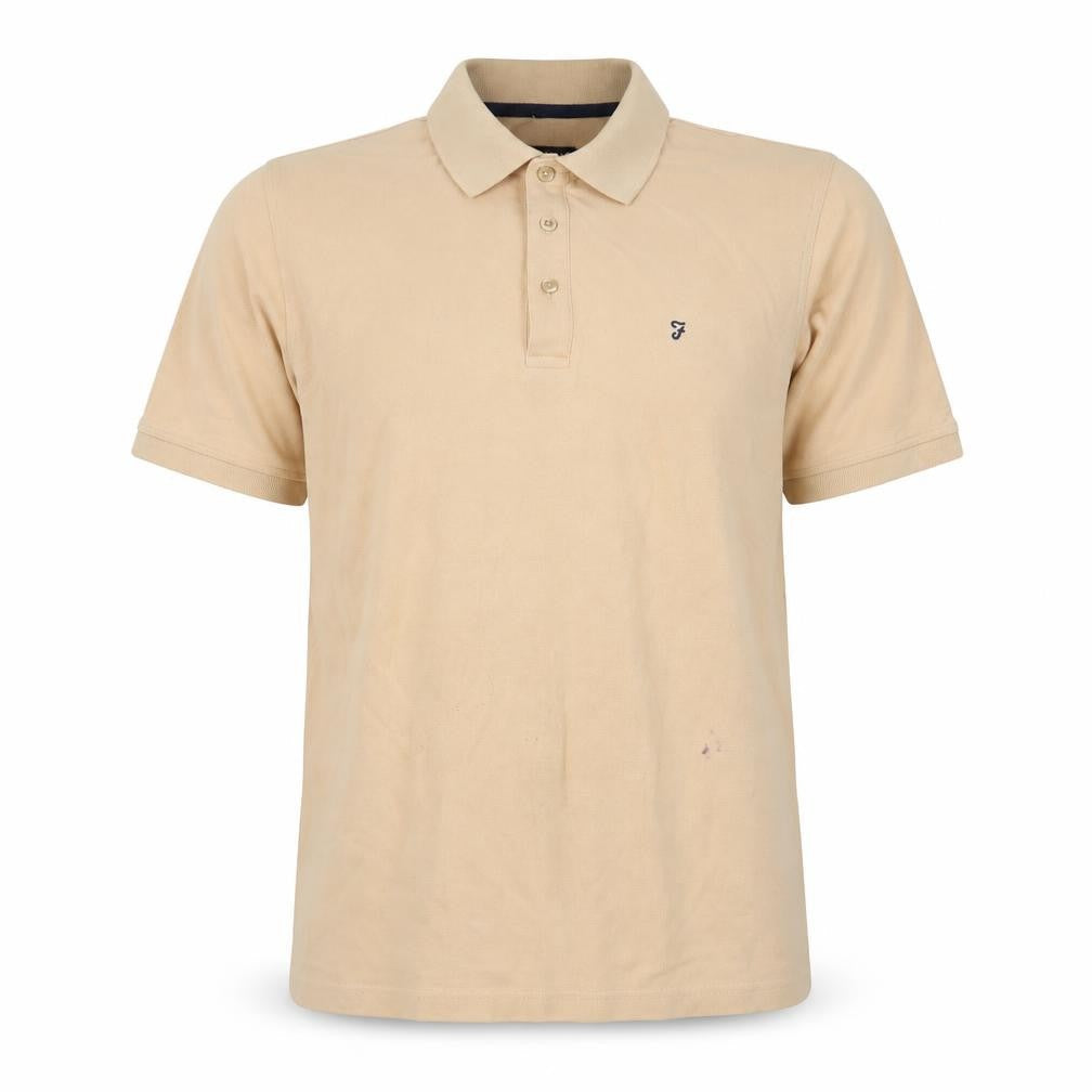 Farah Men's Beige Polo Shirt L Regular Fit