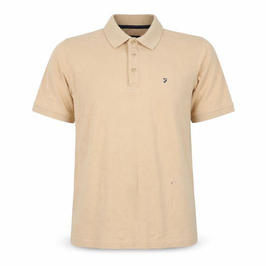 Farah Men's Beige Polo Shirt L Regular Fit