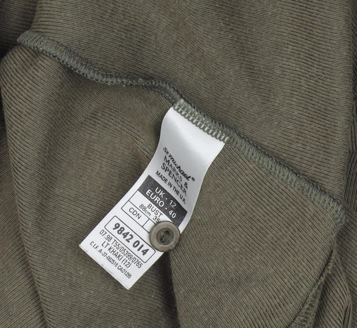 Marks and Spencer Green Button-Up Shirt, Size 12