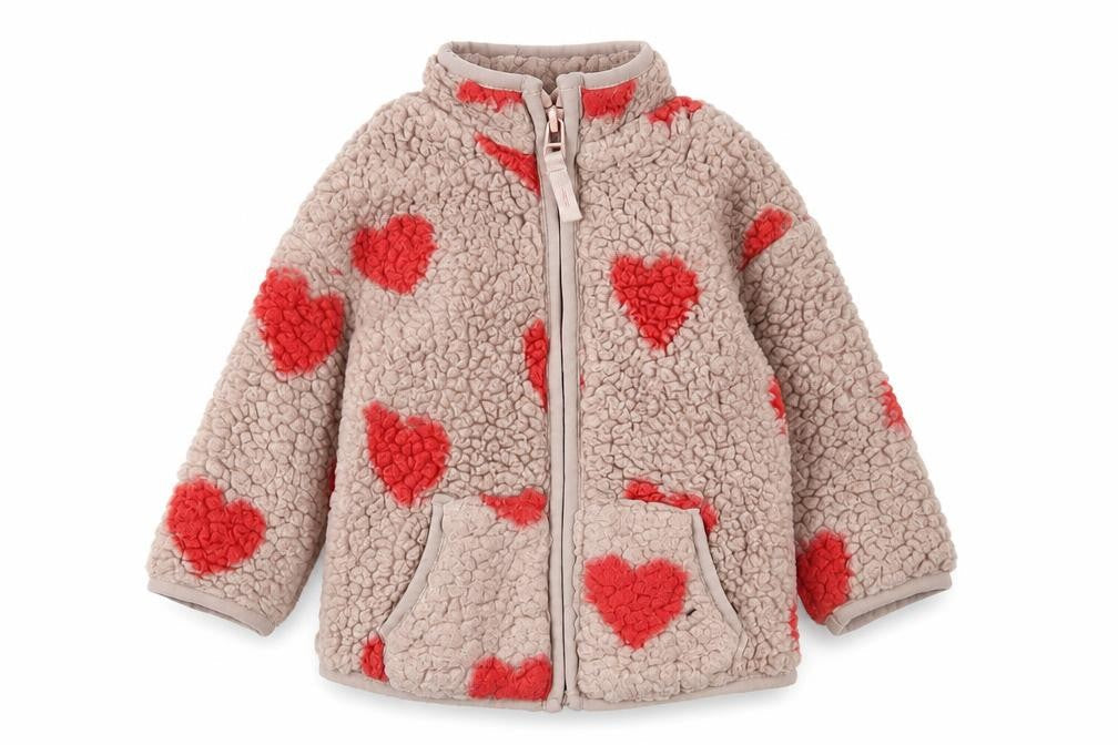 Front view of Marks & Spencer girls’ pink heart jacket, 12 months