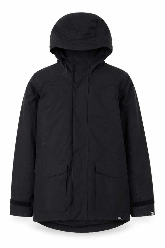 Front view of Regatta boys’ black waterproof parka jacket 9-10 years