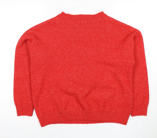 Disney Women's Red Mickey Mouse Pullover Jumper, Size S