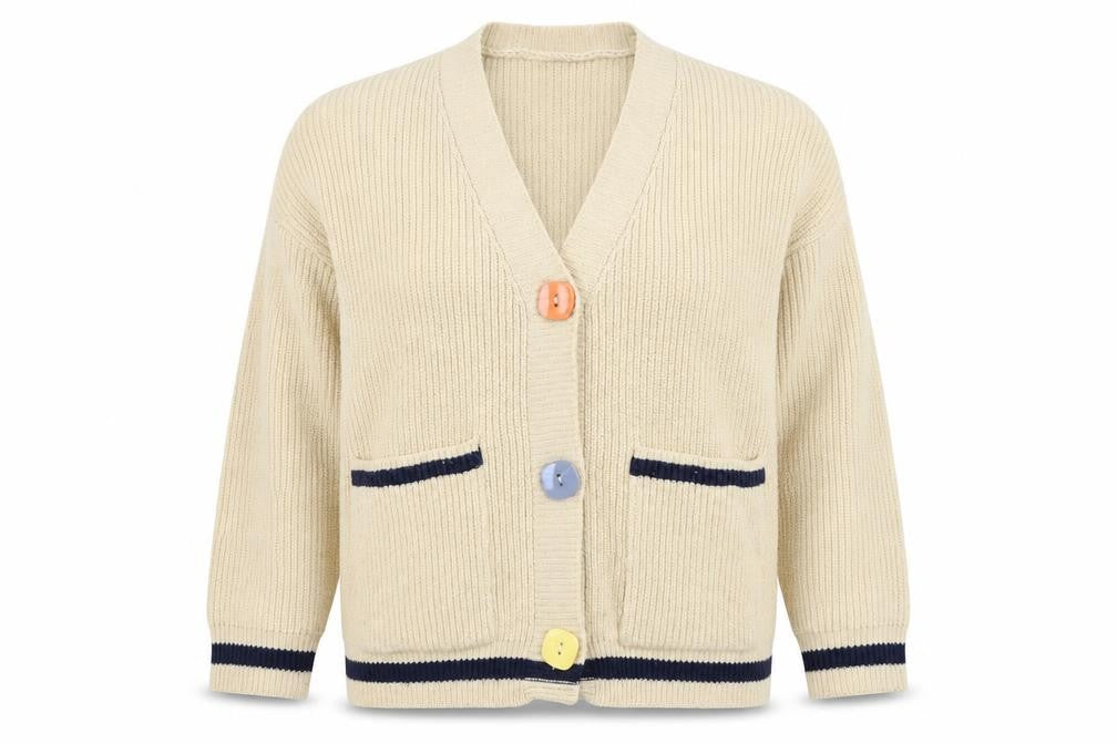 Wild Flower Women Beige Cardigan One Size V-Neck Casual