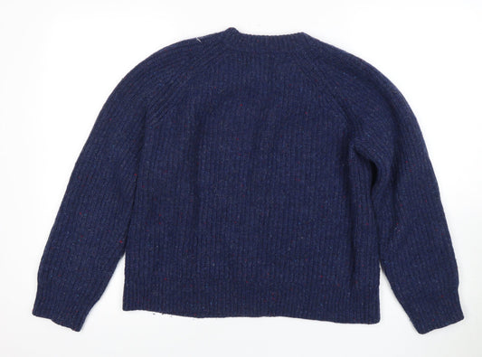 Superdry Women's Blue Wool Pullover Jumper Size 14