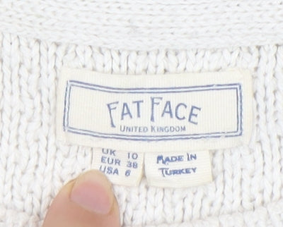 Fat Face Women's White Pullover Jumper Size 10