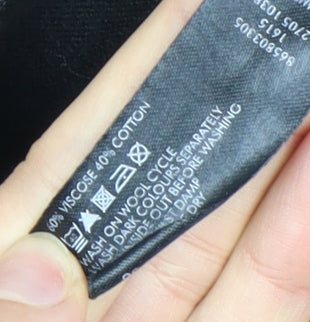Brand and care label for Principles by Ben de Lisi Women's Black Cardigan, size 8