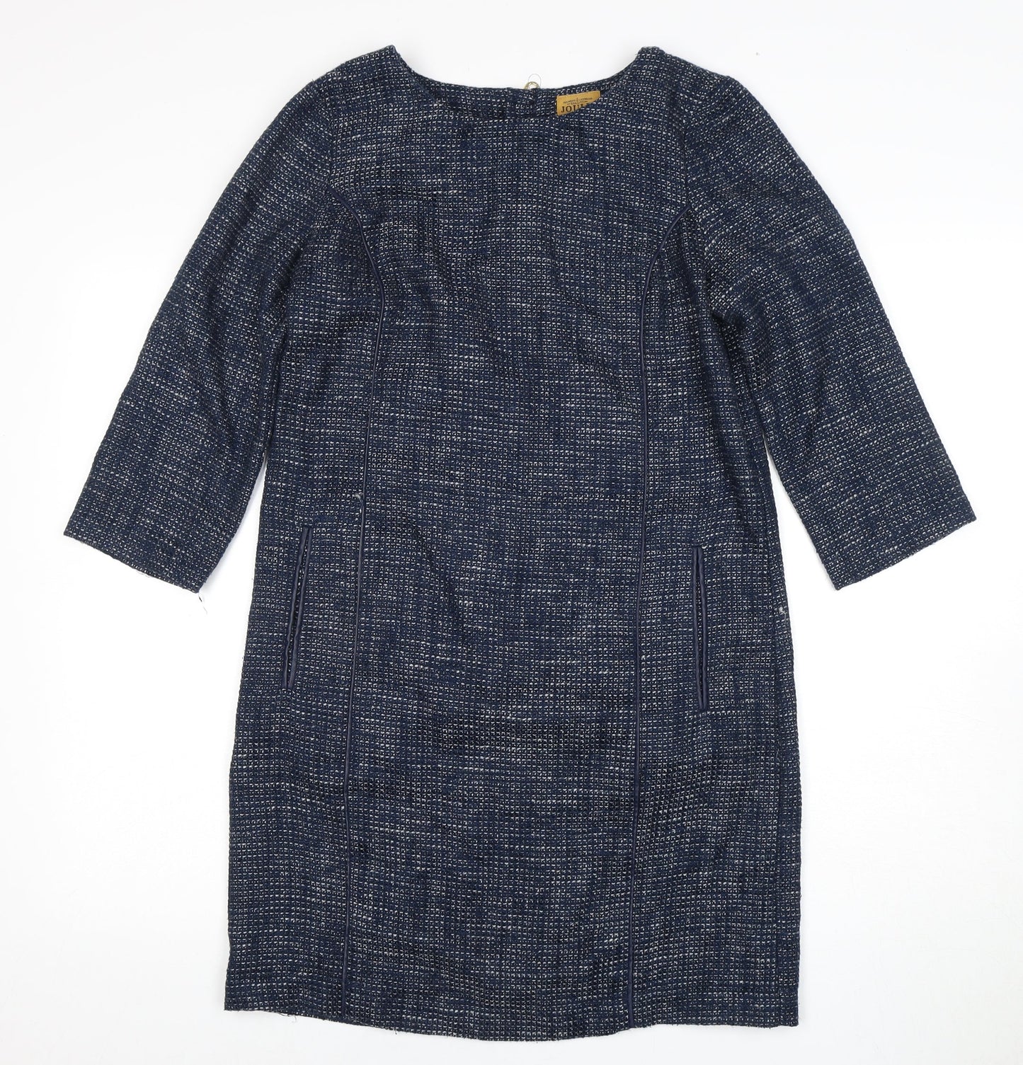 Joules Women's Blue Shift Dress, Size 8, 3/4 Sleeve