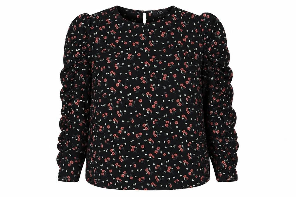 Womens UK Size 12 AX Paris Black Polyester Blouse
