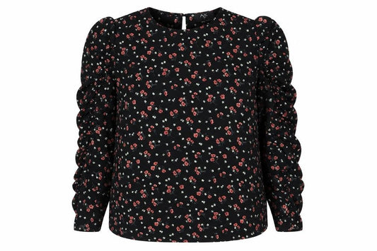 Womens UK Size 12 AX Paris Black Polyester Blouse