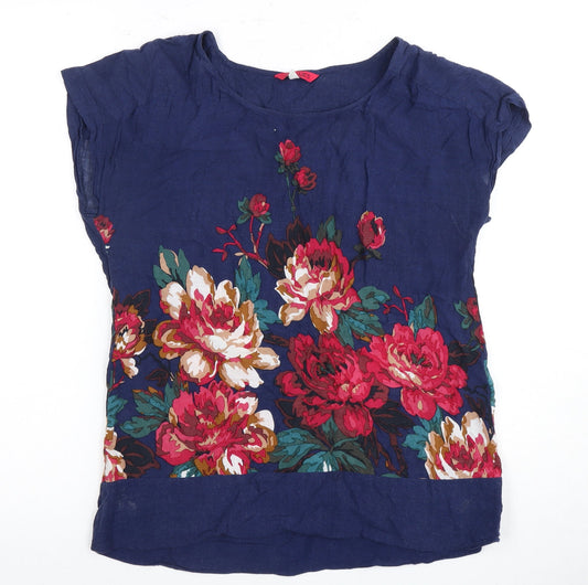 Joules Womens Multicoloured Floral Cap Sleeve Top XS