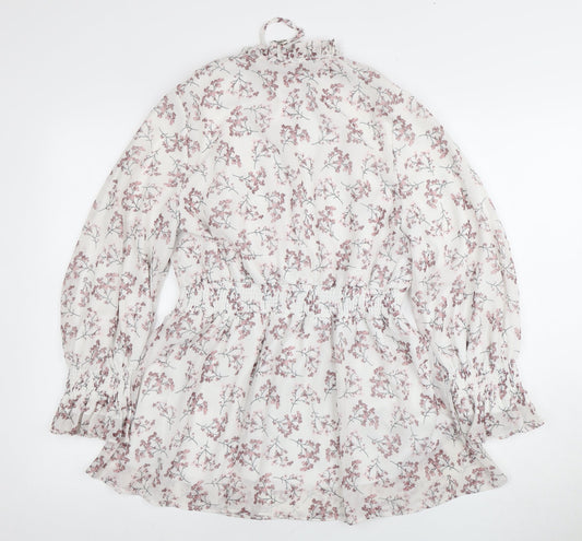 Aranjor Women's Floral High Neck Tunic Blouse - Size 10