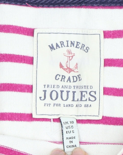 Joules Women's Multicoloured Striped T-Shirt Size 10