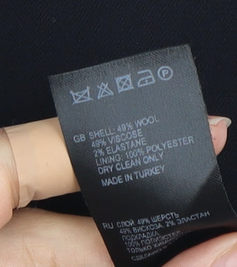 Reiss Women’s Black Sheath Dress 8 V-Neck Knee Length