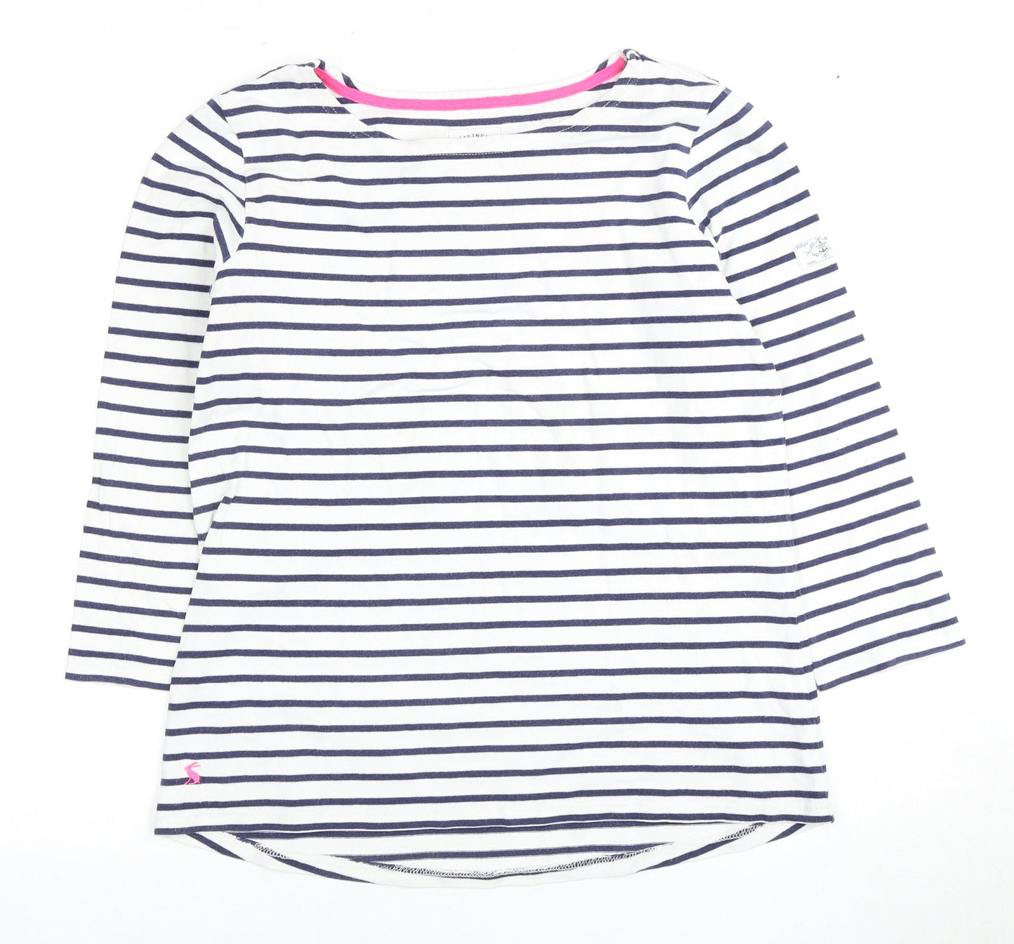 Joules Women's Blue Striped T-Shirt Size 12