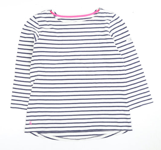 Joules Women's Blue Striped T-Shirt Size 12