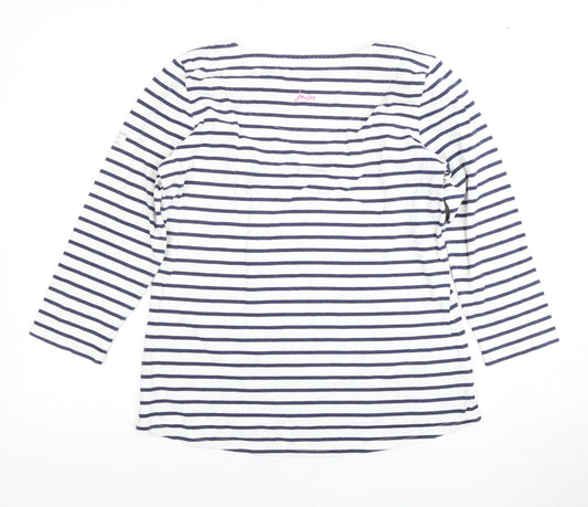 Joules Women's Blue Striped T-Shirt Size 12