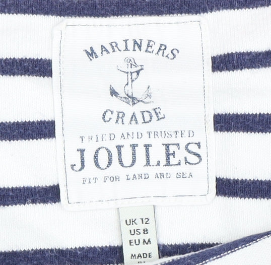 Joules Women's Blue Striped T-Shirt Size 12