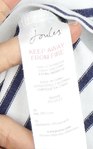 Joules Women's Blue Striped T-Shirt Size 12