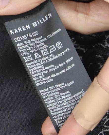 Karen Millen Women's Black Bodycon Dress UK 6