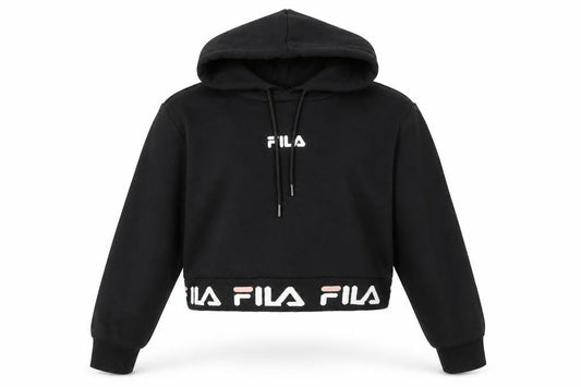 Fila Girls Black Logo Pullover Hoodie 3XS