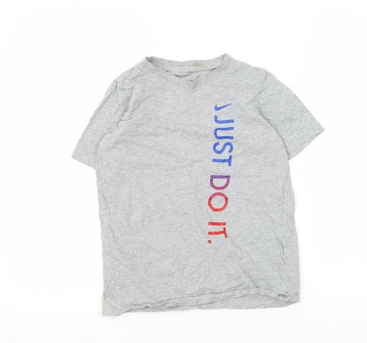 Nike Boys Grey Logo T-Shirt - Medium, Casual Style