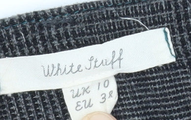 White Stuff Women's Grey Check Trousers Size 10