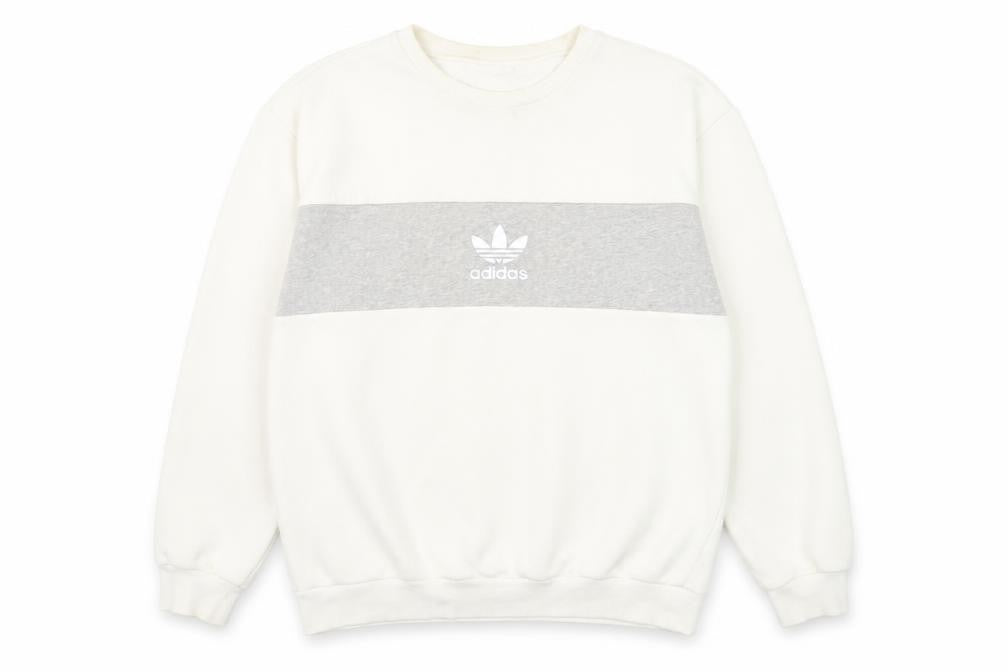 Mens UK M Regular adidas White Pullover Sweatshirt
