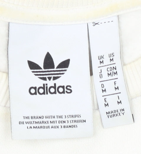 Adidas Men's White Pullover Logo Sweatshirt Size M