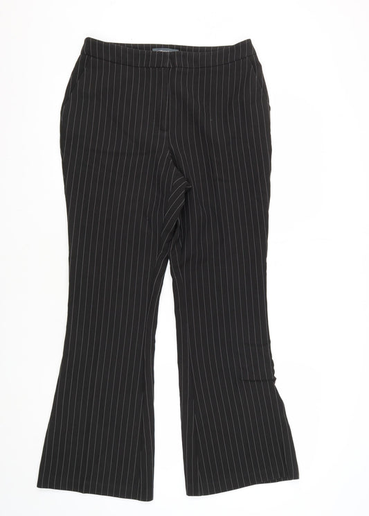 Sosandar Women's Black Striped Trousers Size 10