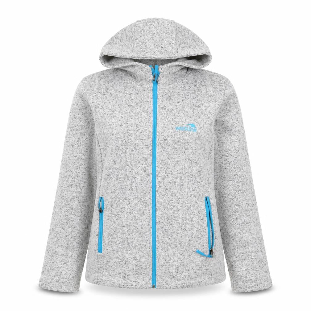 Front view of Wild Kiwi Grey Women's Basic Jacket, M, Hooded, Outdoor