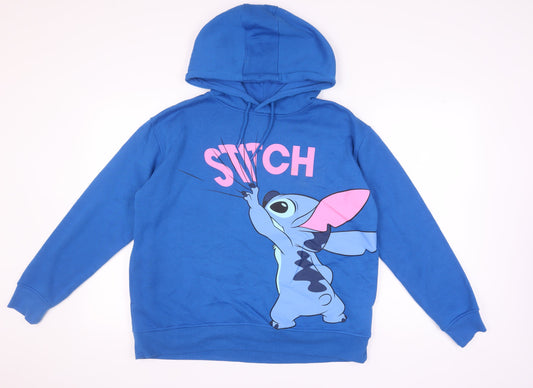 Disney Unisex Blue Lilo & Stitch Pullover Hoodie L