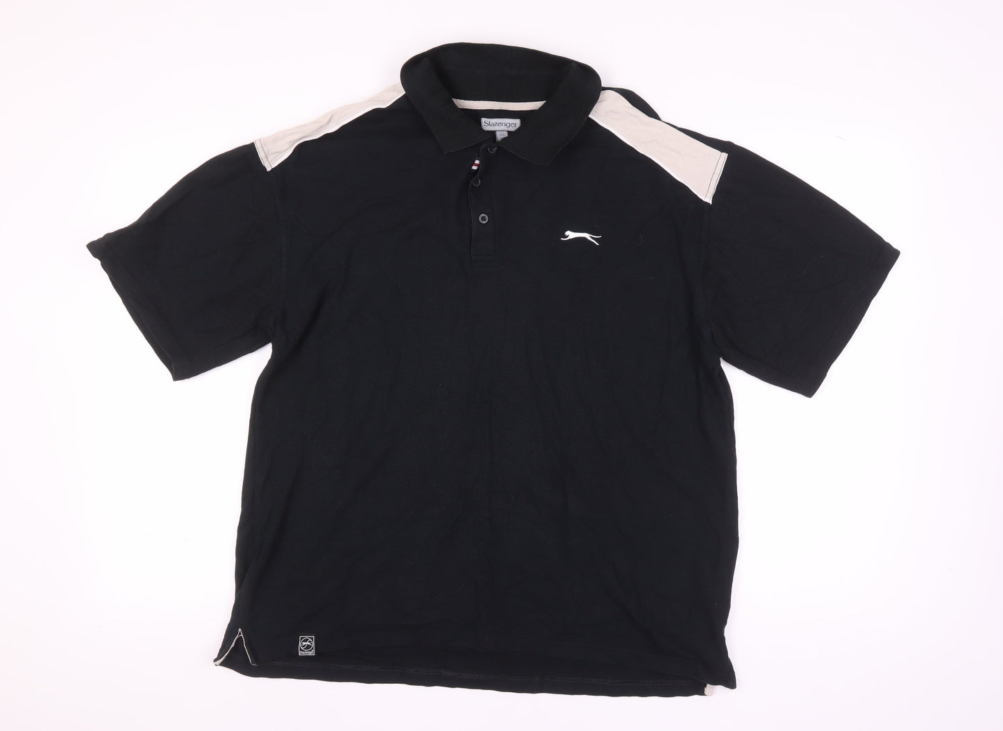 Slazenger Men's XL Black Polo Shirt - Casual Cotton Top